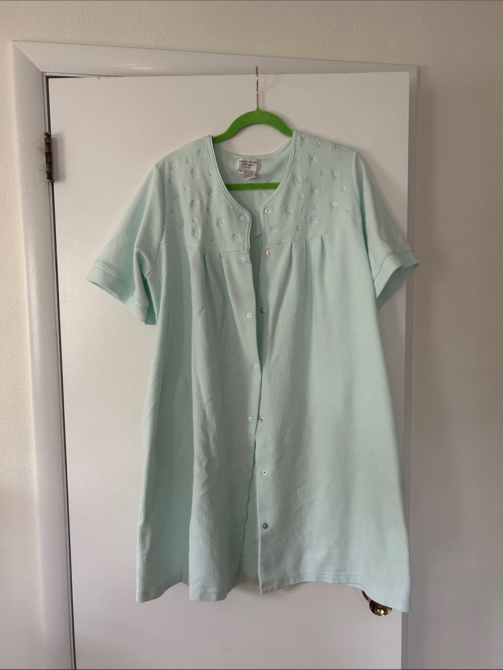 Women’s Mint Short-Sleeve Button-Front Nightgown